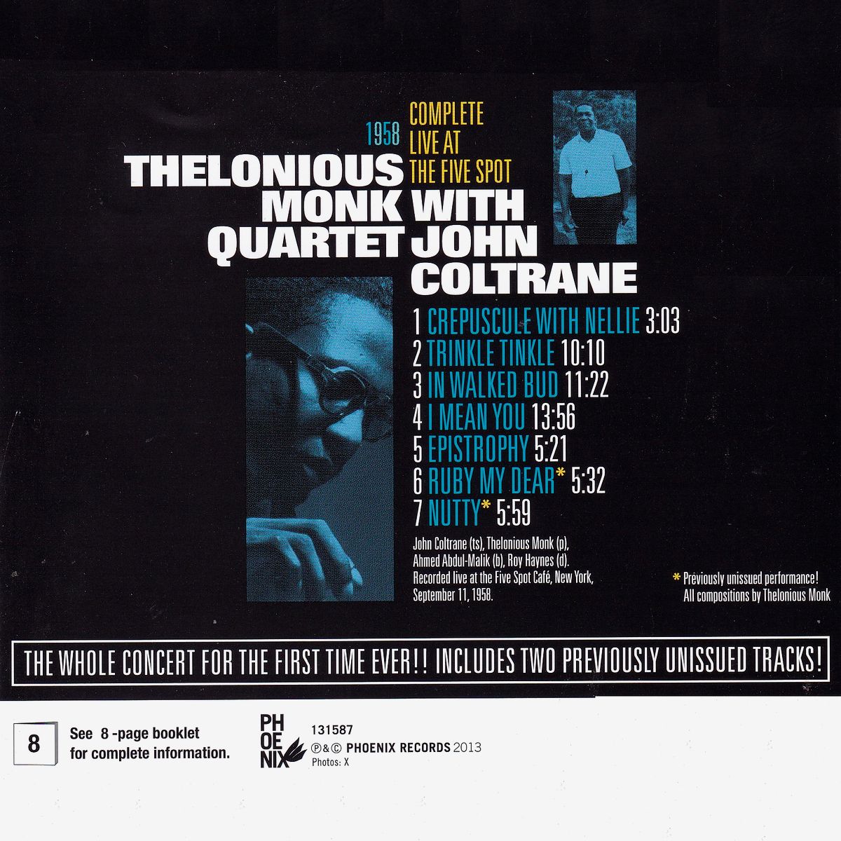 COMPLETE LIVE AT THE FIVE SPOT 1958 - THELONIOUS MONK QUARTET with JOHN COLTRANE
