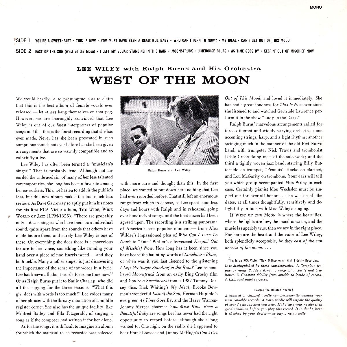 WEST OF THE MOON - LEE WILEY