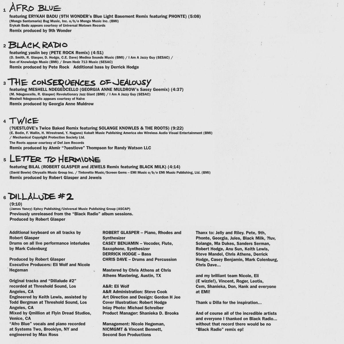 BLACK RADIO RECOVERED: THE REMIX EP - ROBERT GLASPER EXPERIMENT