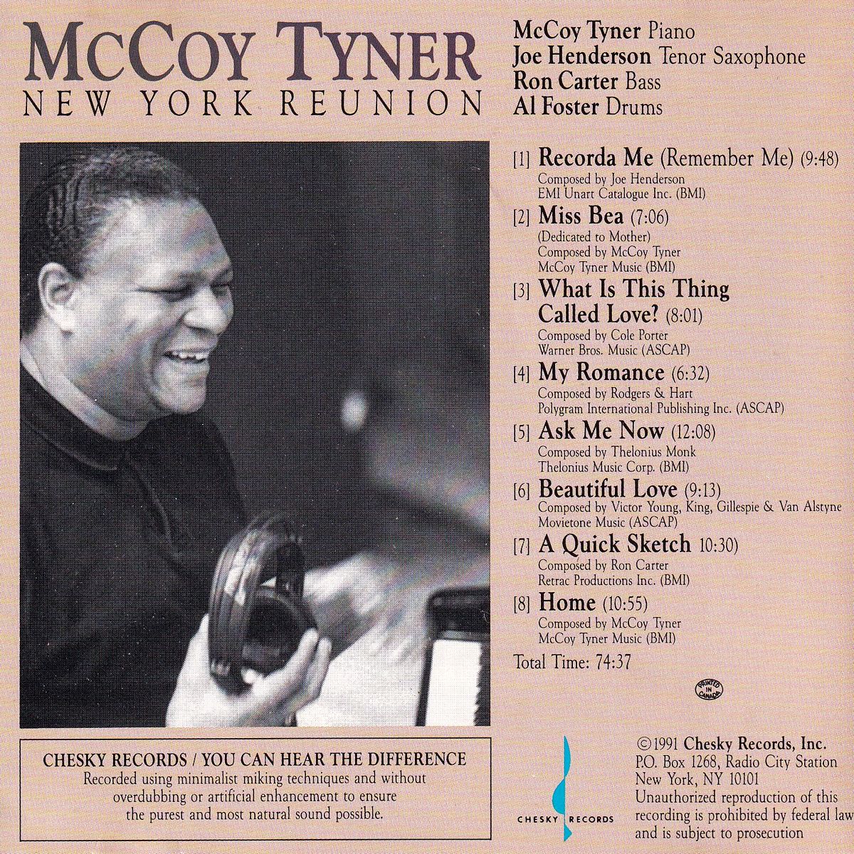 NEW YORK REUNION - McCOY TYNER QUARTET