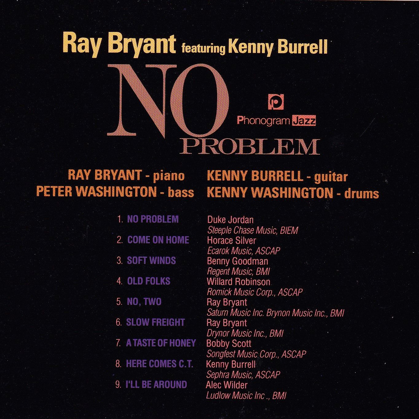 NO PROBLEM - RAY BRYANT feat. KENNY BURRELL